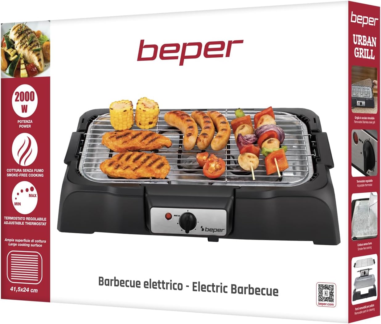 Elektrogrill mit abnehmbarem Grillrost