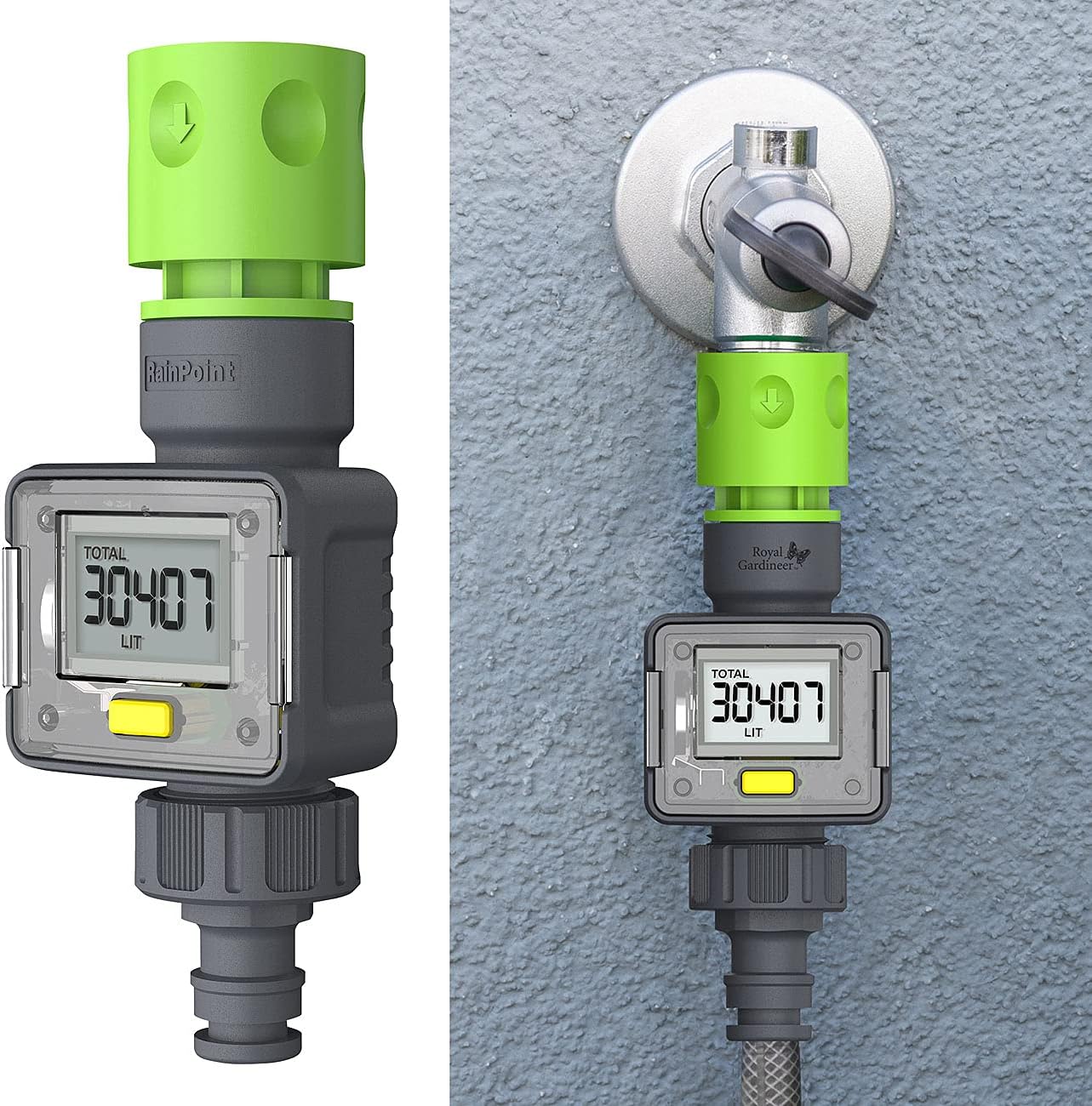 4er-Set Digitaler Wasserzähler für Gartenschläuche