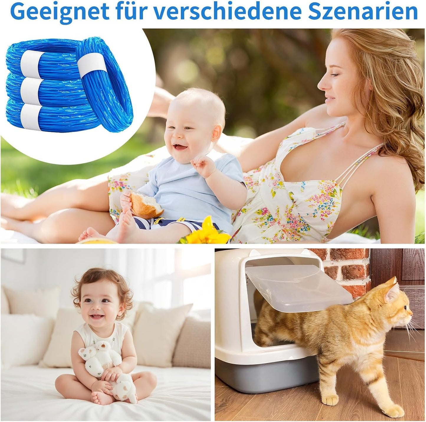 22-teiliges Windeleimer Nachfüllkassetten-Set, Blau,22 Stück