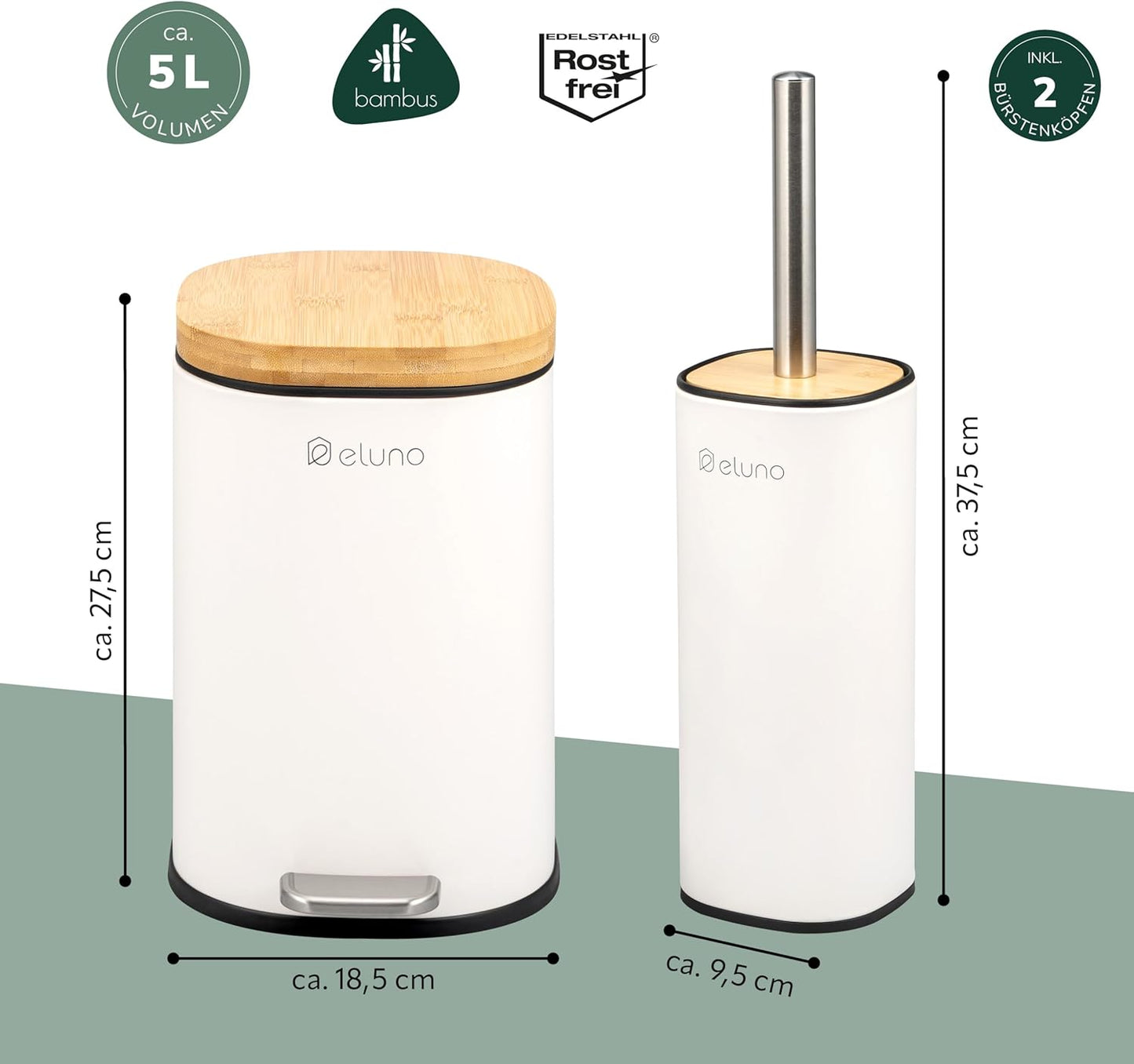 2-teiliges Badezimmer-Set Framura, Weiss