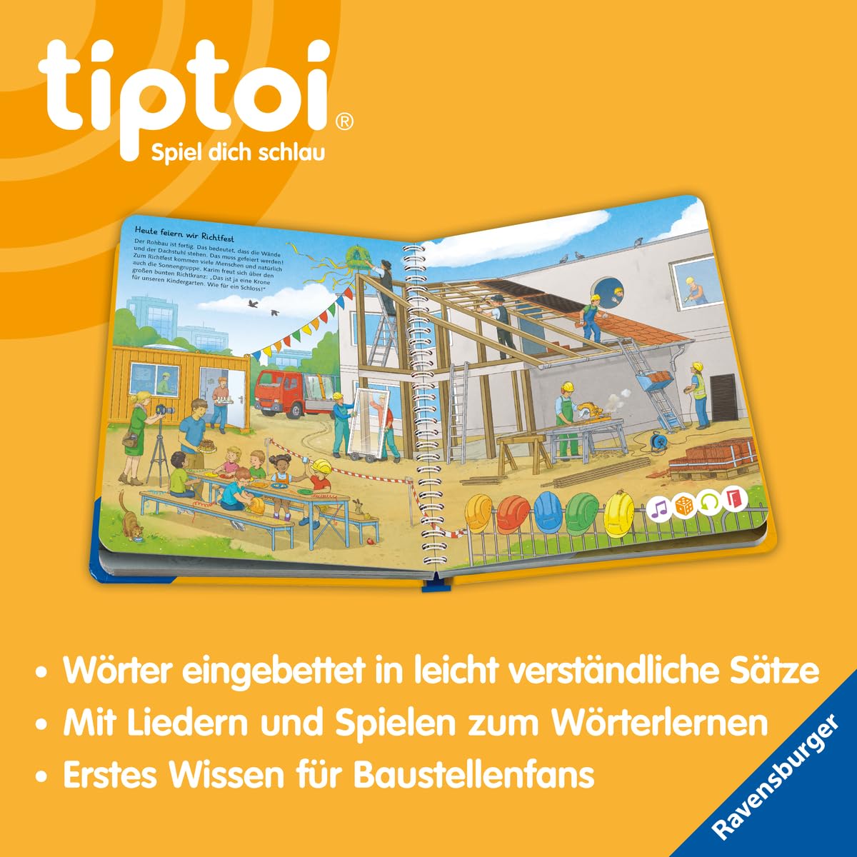 tiptoi Mein Wörter-Bilderbuch - Baustelle, Spiralbindung