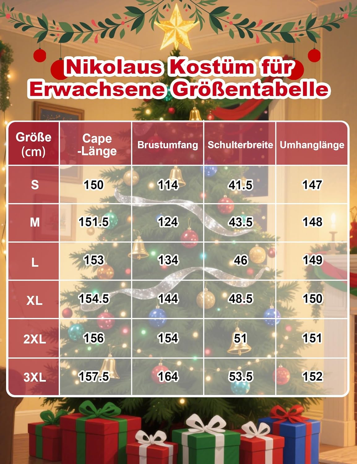 Nikolaus Kostüm für Erwachsene, XXL