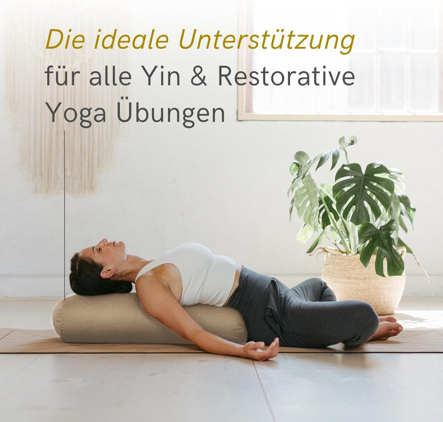 Yoga Bolster, Light Taupe