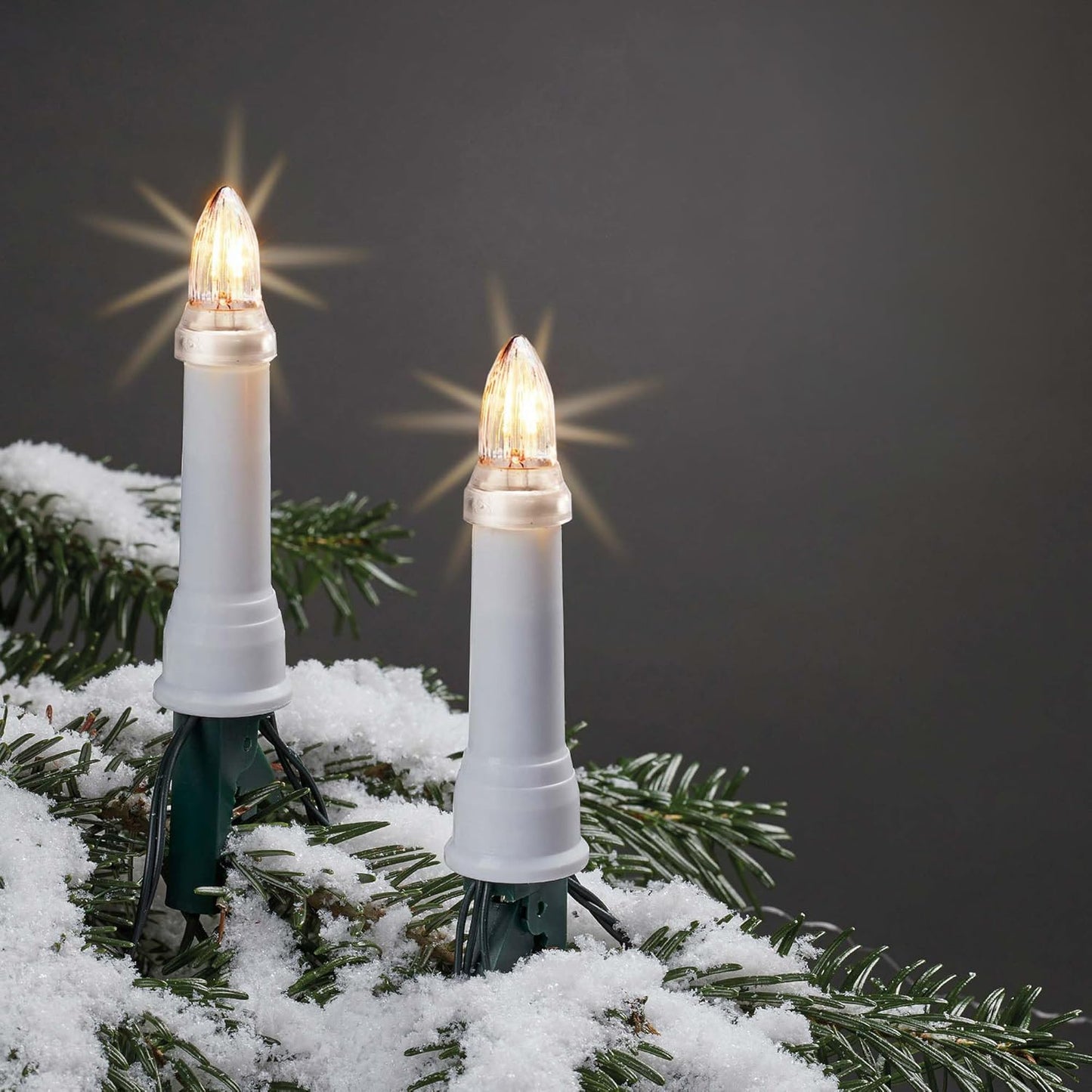 Kerzen-Lichterkette für Weihnachtsbäume, 15 Lichter / 14m beleuchtet
