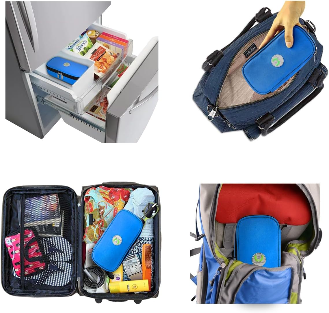 Insulin Kühltasche für Diabetiker mit Kühlakkus, 01 Y1-blau