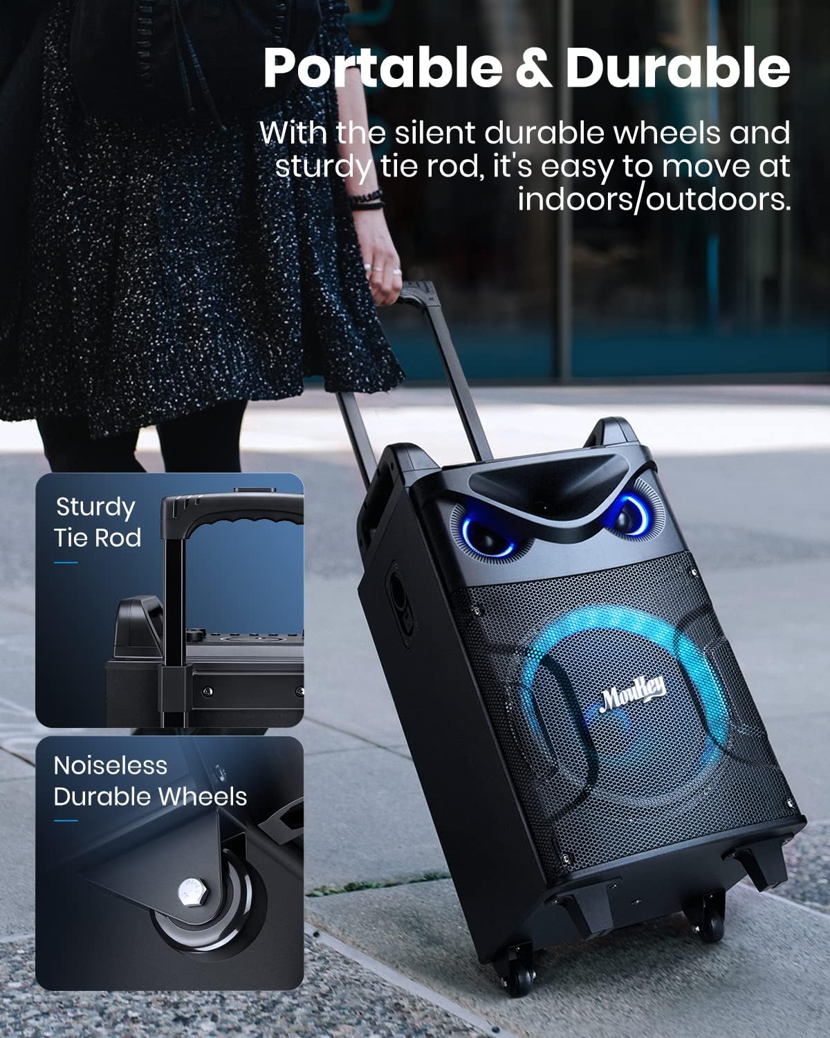 Karaoke-Anlage MK3016 mit Woofer & Mikrofonen, MK3016
