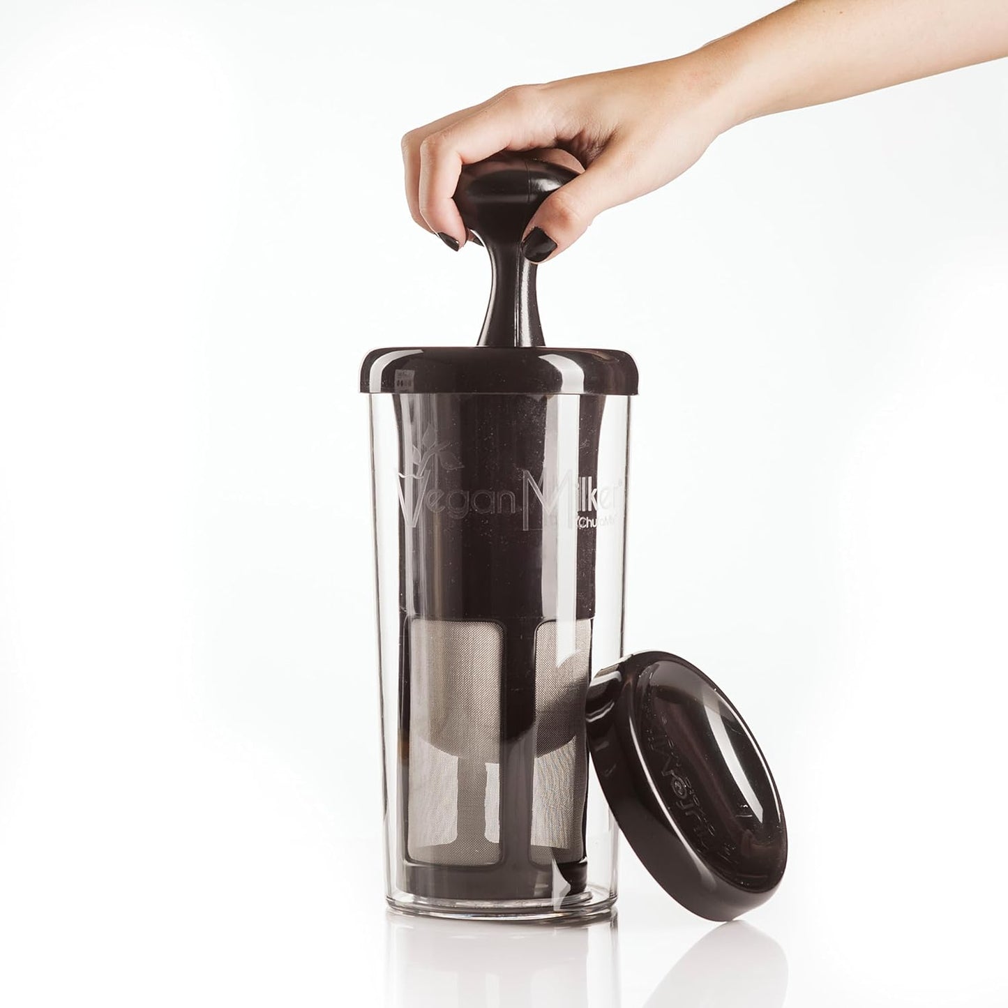 Pflanzenmilchbereiter mit Filtersiebe, Black