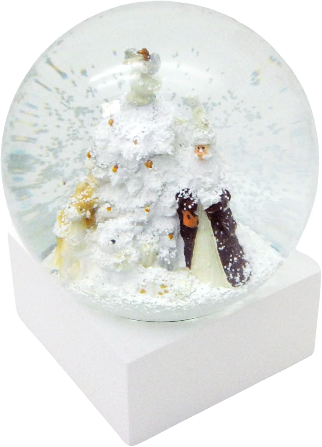 Schneekugel Glamour Santa mit Weihnachtsbaum