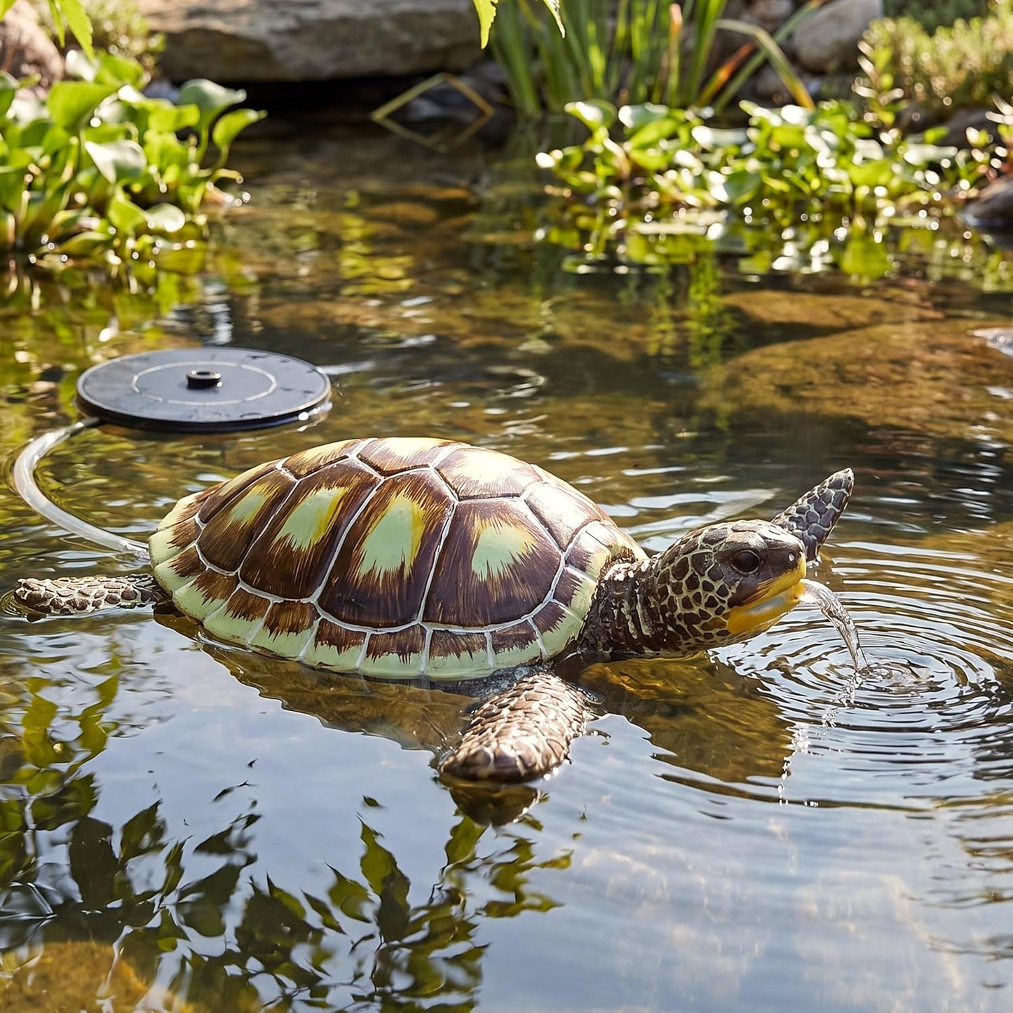 Solar-Wasserspeier Schildkröte für Teich 20x21x6 cm