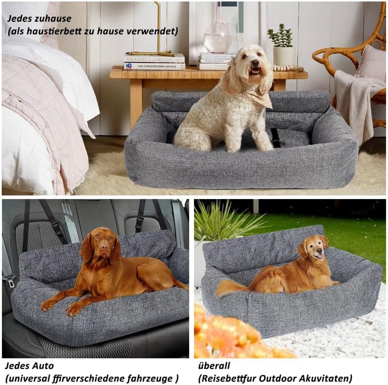 Hundeautositz, Grau (XL)