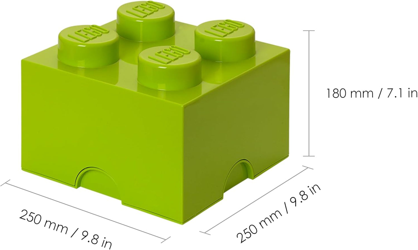 Stapelbare Aufbewahrungsbox mit 4 Noppen, Bright Yellowish Green (Lime)