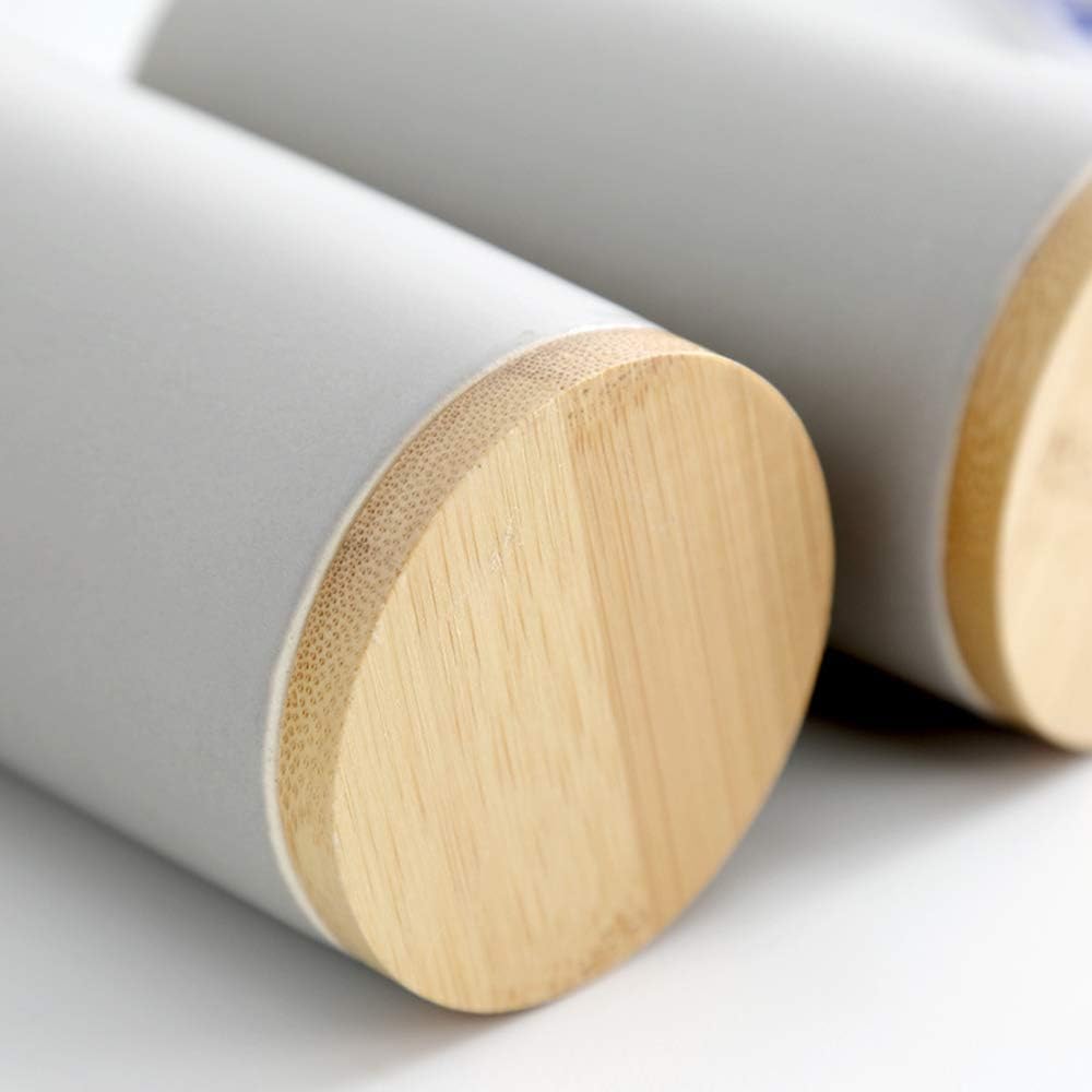 4-teiliges Badezimmer Accessoires-Set mit Zahnbürstenhalter, Seifenspender & Zahnputzbecher, Grau