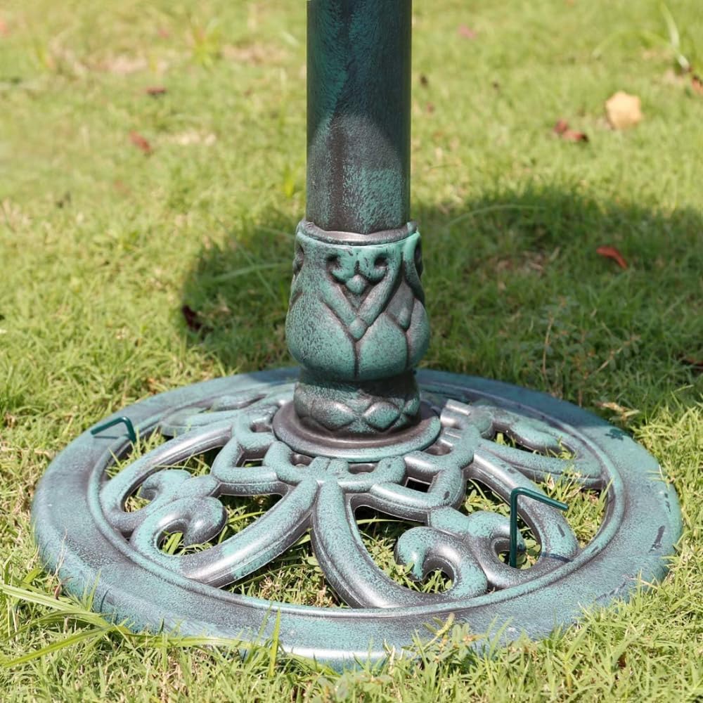 2-in-1 Vogelbad und Solarbrunnen, Grün mit Solarbrunnen