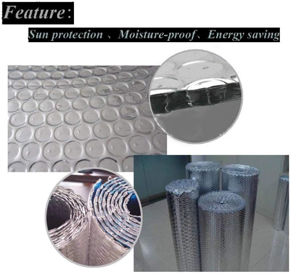 Dämmfolie Alu-Luftpolster Dachisolierung, Aluminisierte/Einzelne Blase 1.0x15m - 15㎡