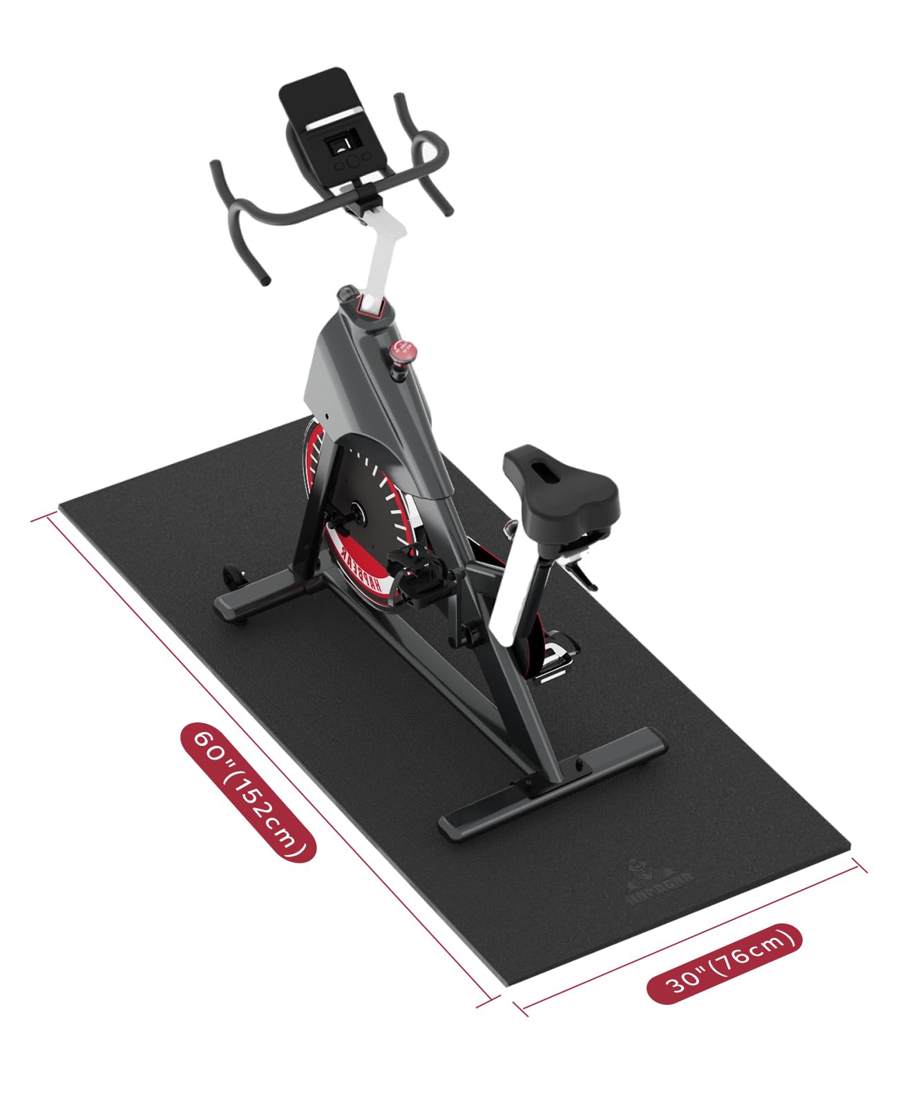 Bodenschutzmatte für Fitnessgeräte, A-Schwarz-152x76cmx6mm