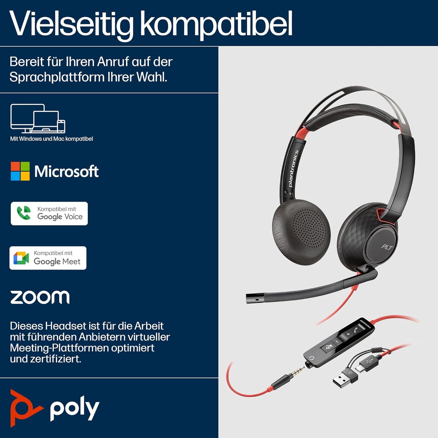 Blackwire 5220 Headset, Version 2024 (USB-C & USB-A)