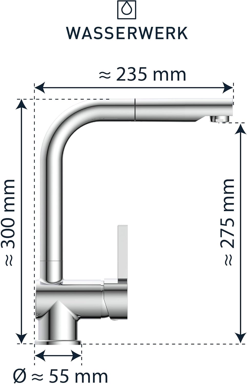 Spültischarmatur mit Ausziehauslauf, Chrom, Ausziehbar