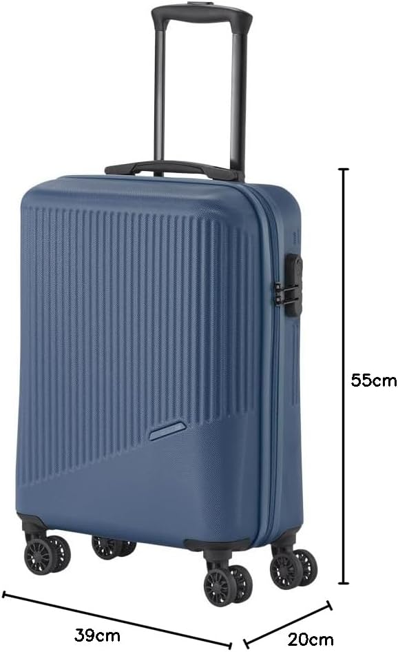 Kratzfester Handgepäck-Trolley mit Zahlenschloss, Blau Trolley Handgepäck (55 cm)
