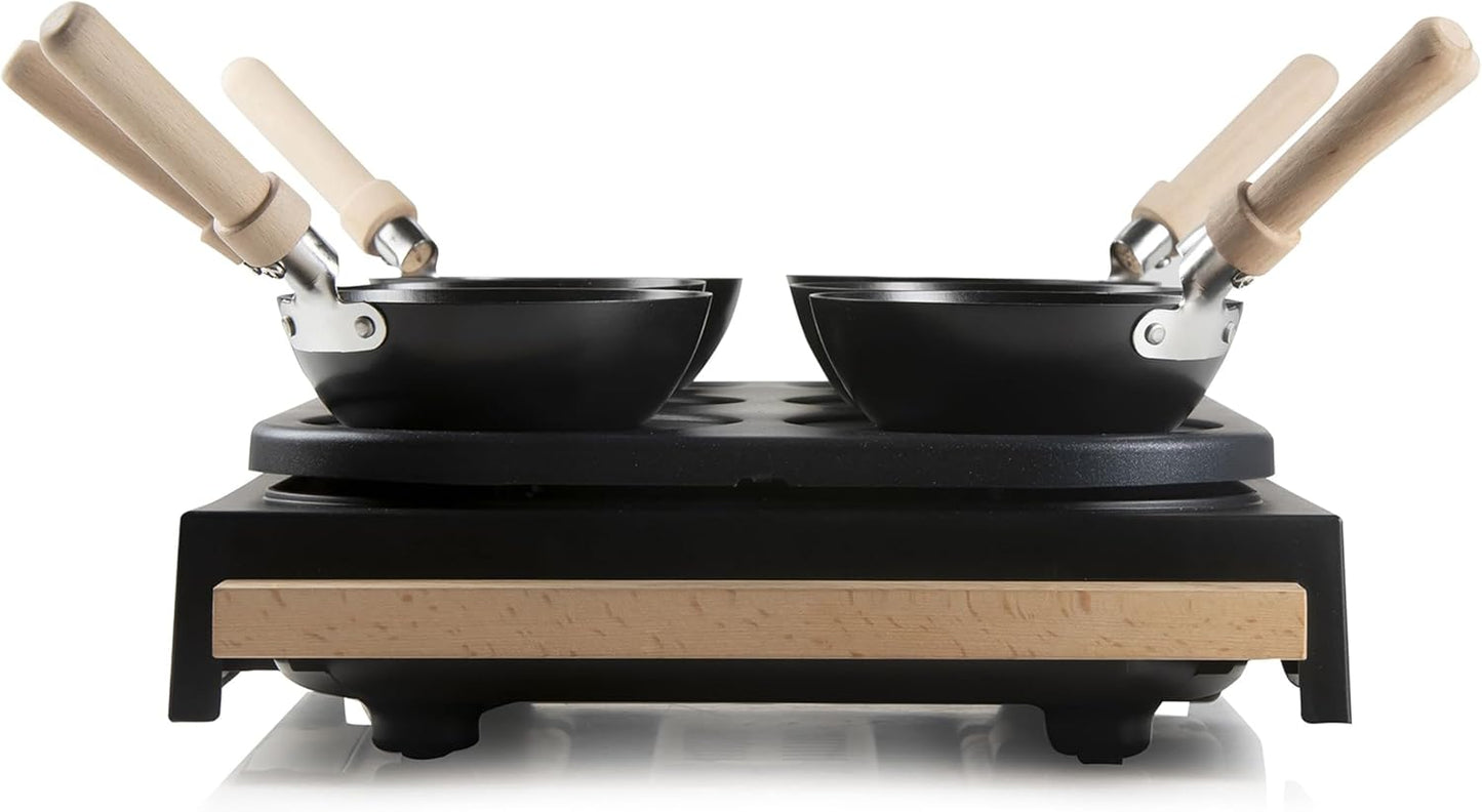 Wok-Pfannkuchen-Set für 6 Personen, Wooden finish