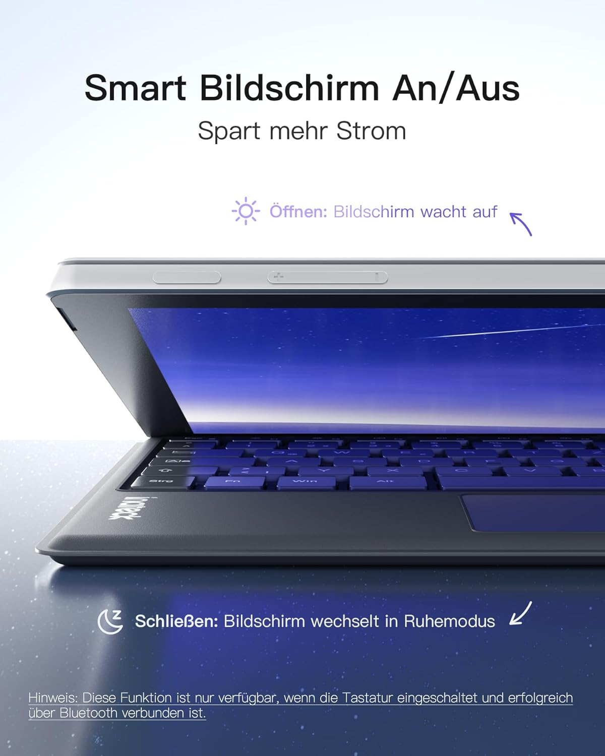 Surface Pro 7 Bluetooth-Tastatur mit Trackpad, Grau Upgrade