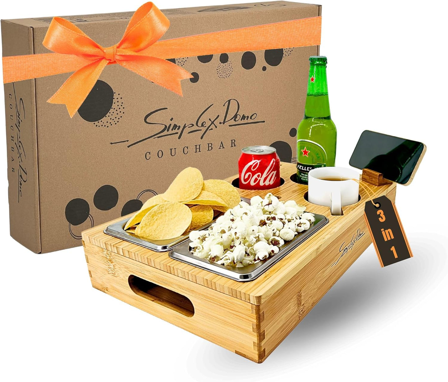 Couchbar Snackbox mit Getränkehalter