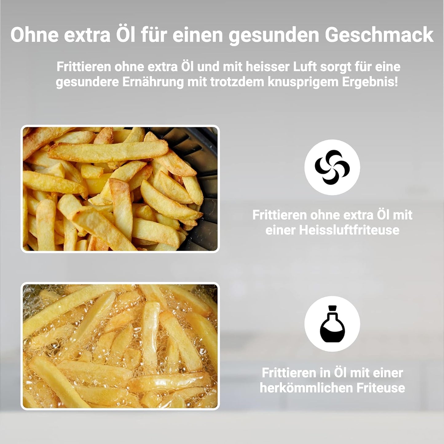 Heissluftfritteuse, 5,5 L Schwarz