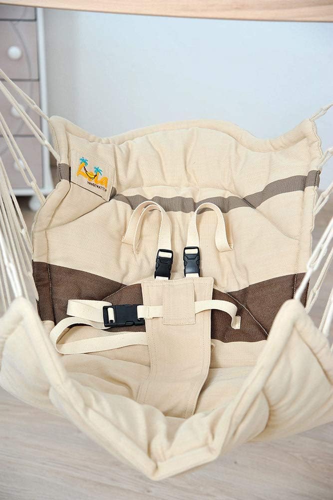 Babyhängematte mit Sicherheitsgurt, Beige Braun