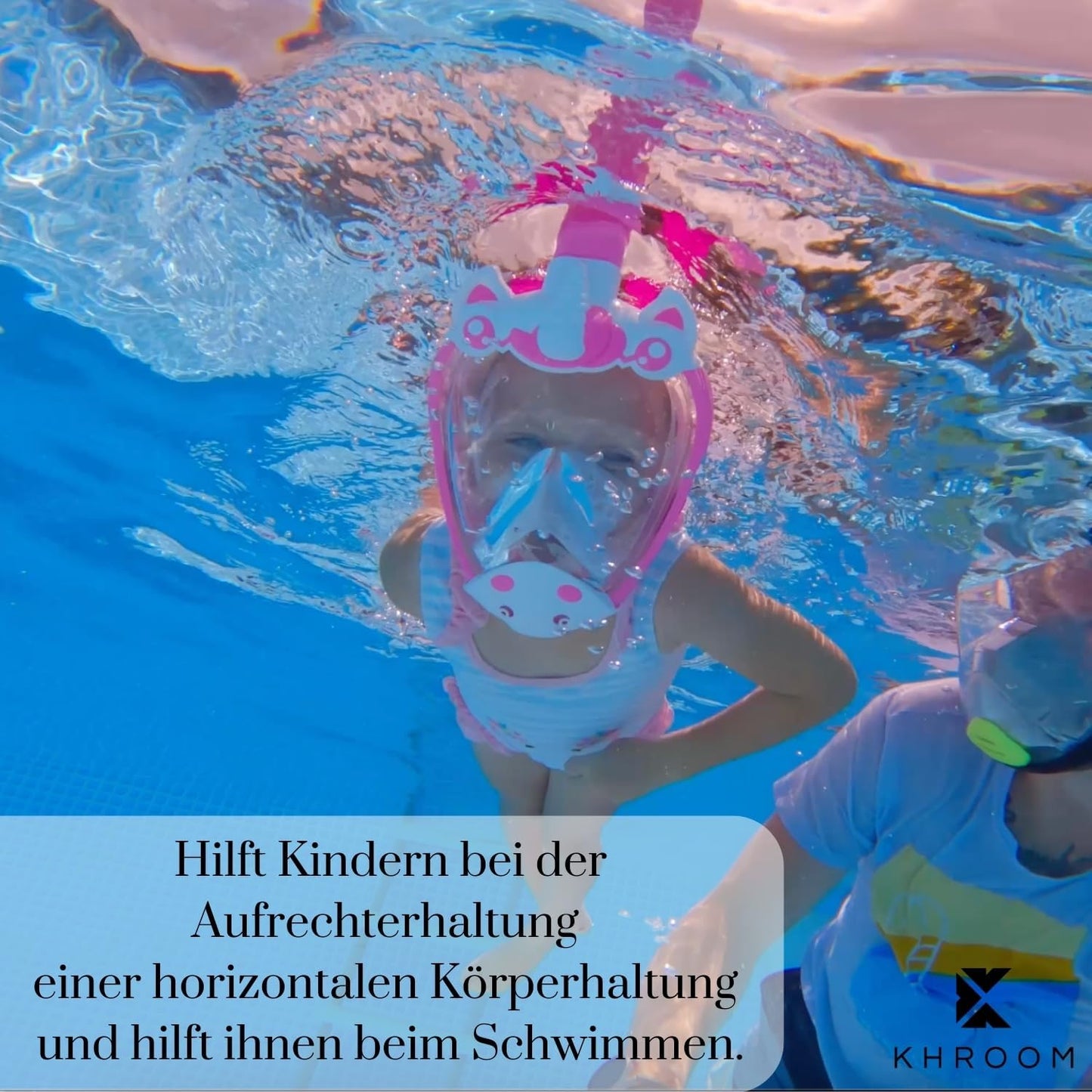 CO2-sichere Schnorchelmaske für Kinder ab 3 Jahren, Blau
