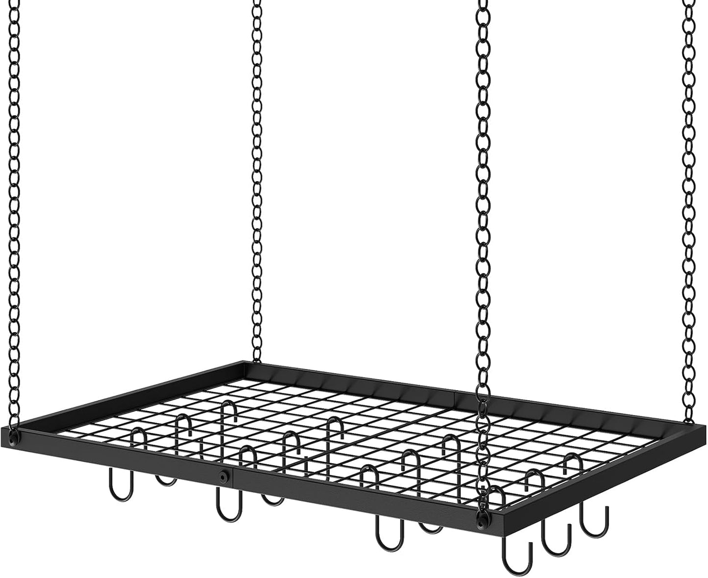 Metall-Deckenregal mit Haken für Kochgeschirr
