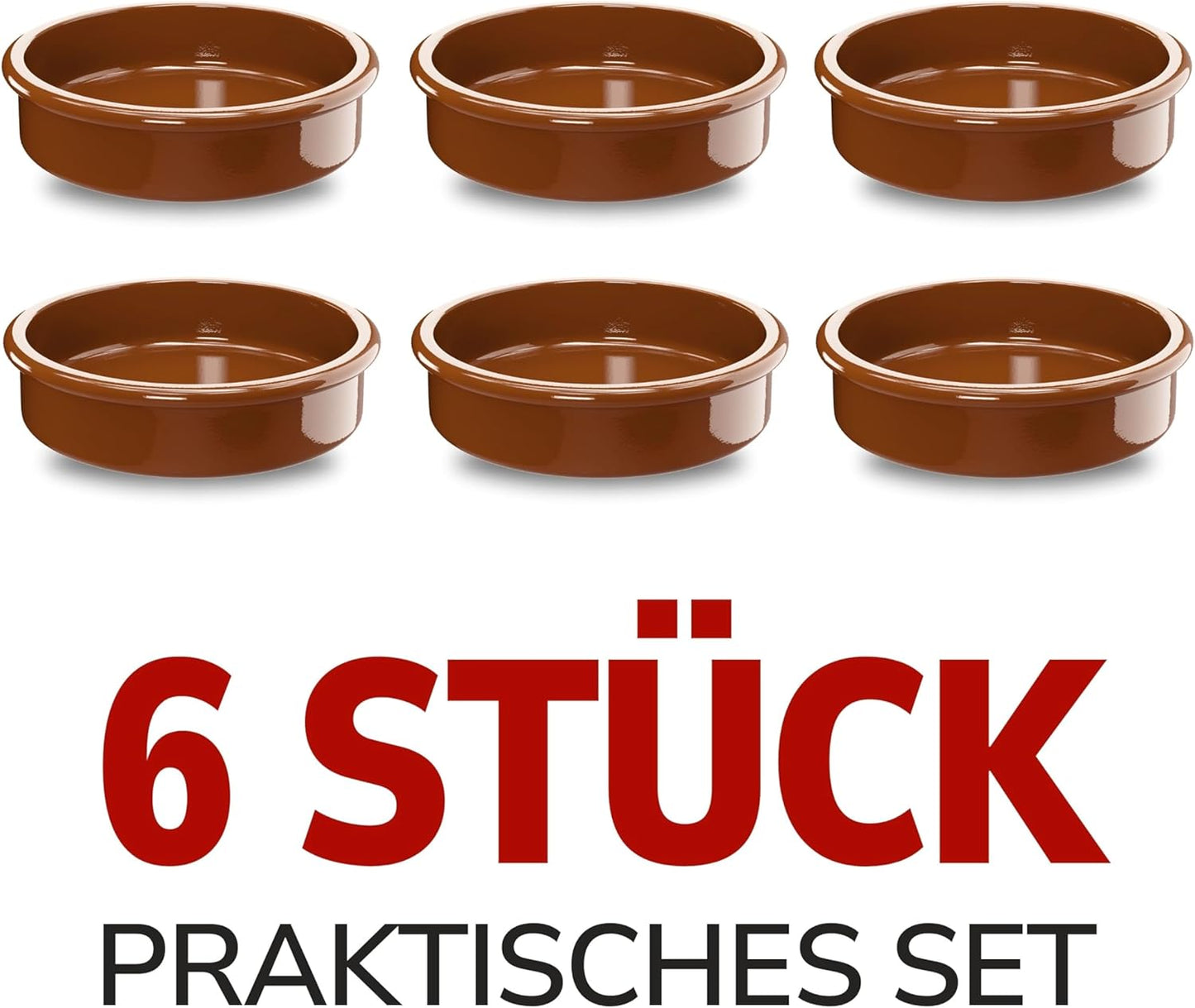 6-teiliges Tapas-Schalen Set, 6er-set Braun