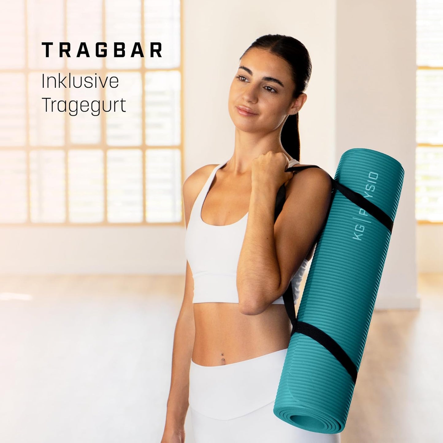 Rutschfeste Yogamatte, 183 x 60 cm, Turquoise