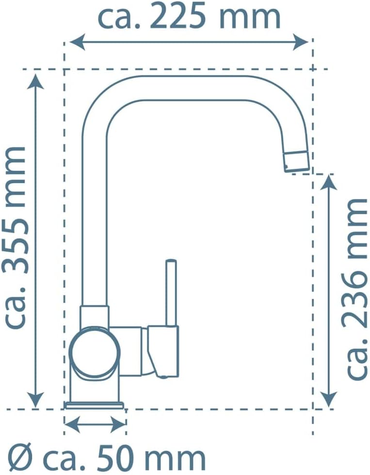 FUTURA NI182GABL Küchenarmatur mit Cold-Start, Schwarz