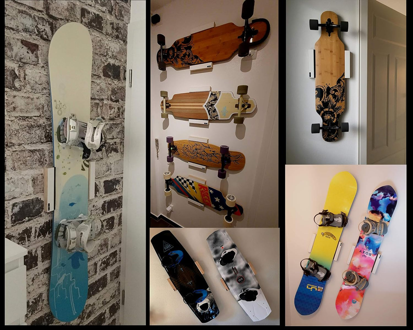 Wandhalterung für Boards (Snowboard, Longboard), Weiss