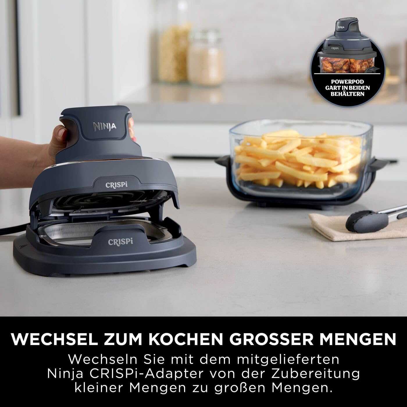 Crispi 4-in-1 Heissluftfritteuse, Grau