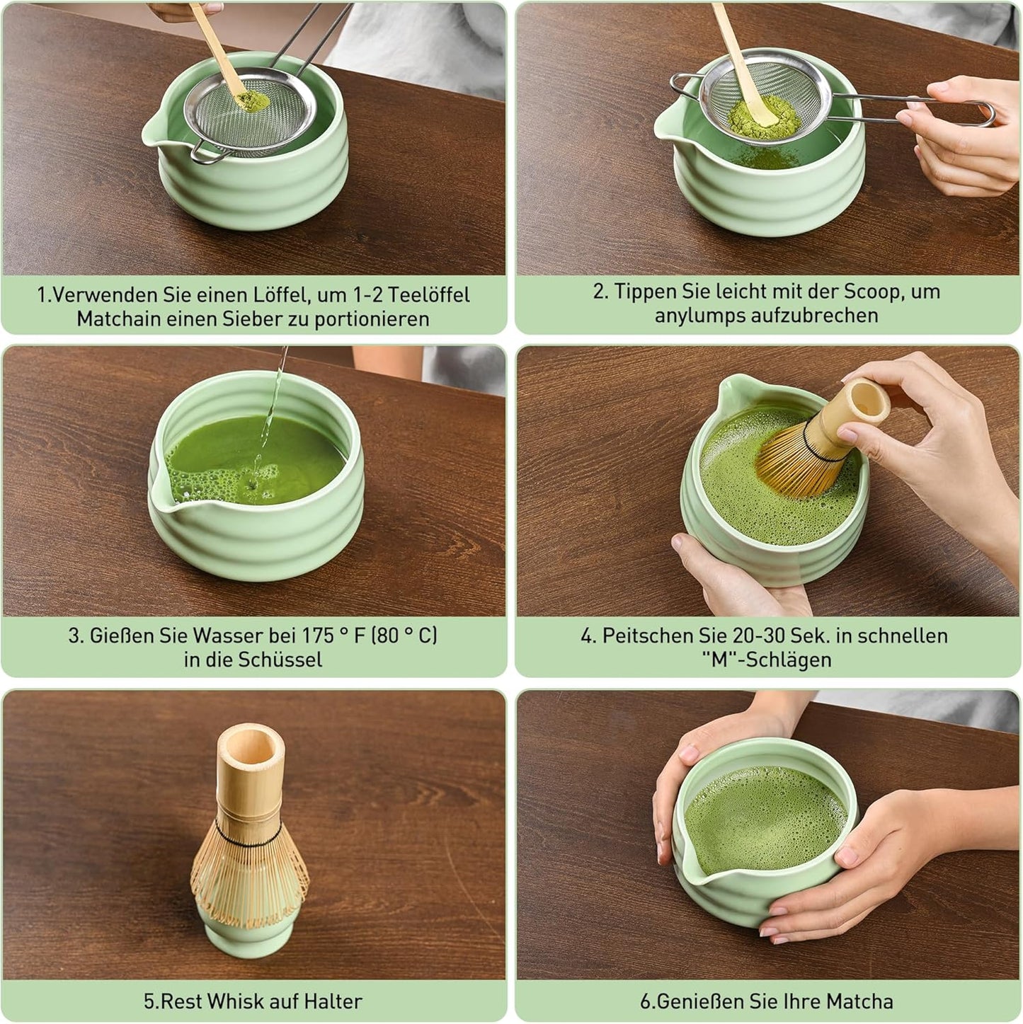 Matcha-Set für Teeliebhaber, Cyan