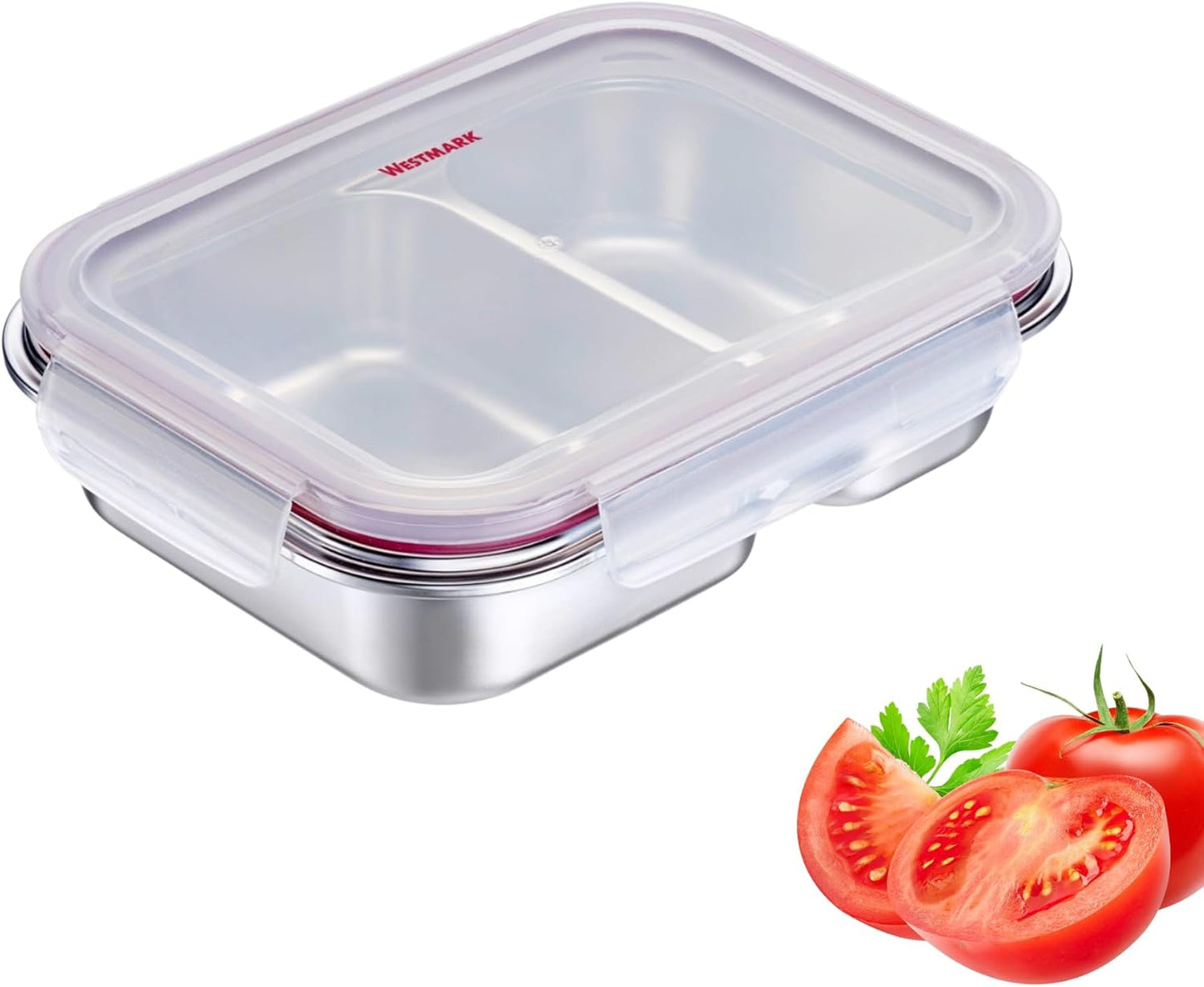 Edelstahl-Lunchbox, geteilt, 450 + 280 ml