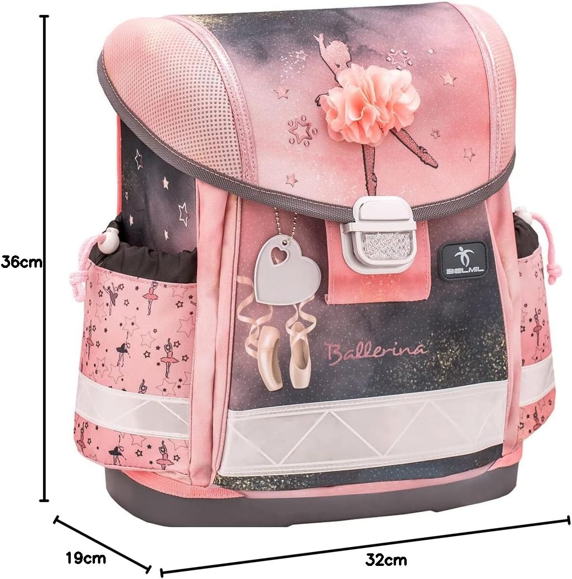 4-teiliges Schulranzen-Set Classy Ballerina, M Ballerina Black Pink