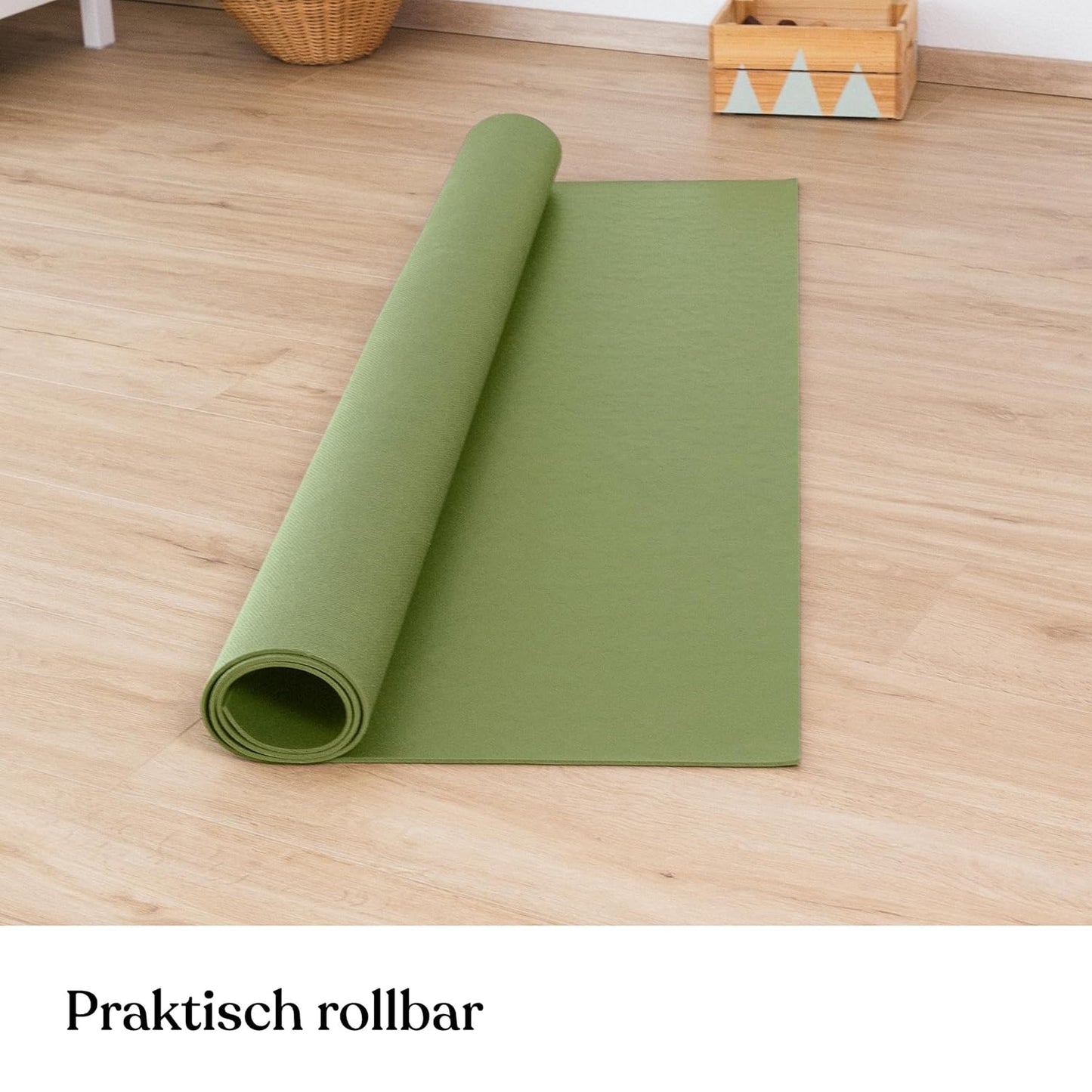 Anti-Rutsch Krabbelmatte, 120x120 cm (1er Pack) Olivgrün