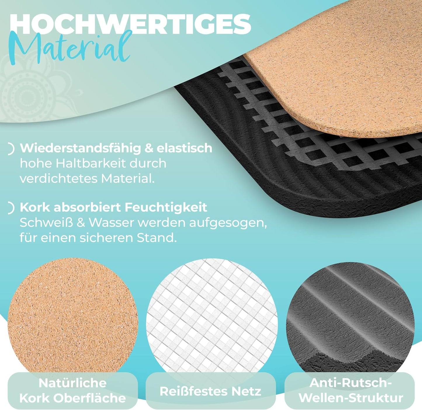 Yogamatte mit Tragegurt und Yogablock, Schwarz