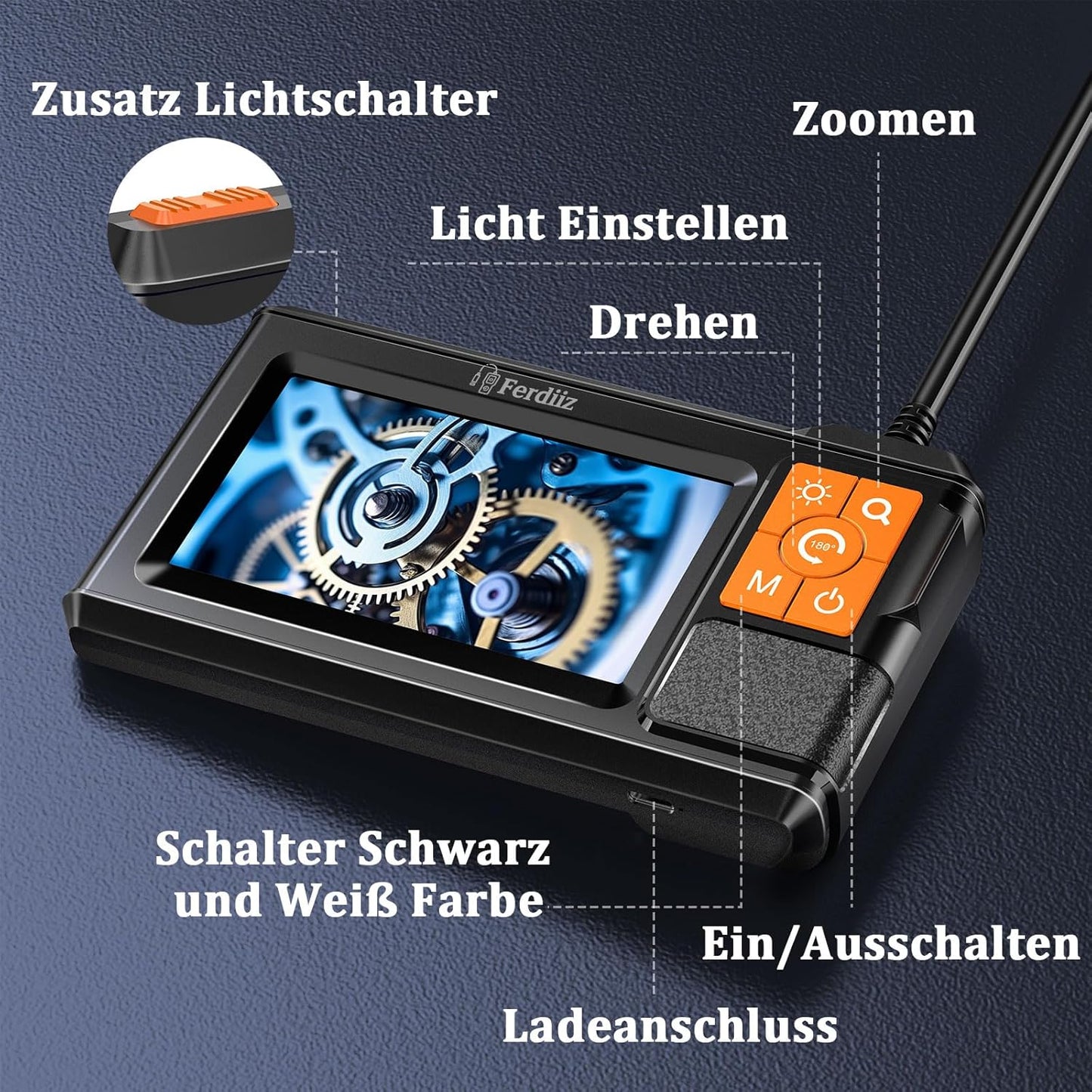 1080P HD Endoskopkamera P430-5M mit LED und IPS-Bildschirm, P430-5M-Single Lens