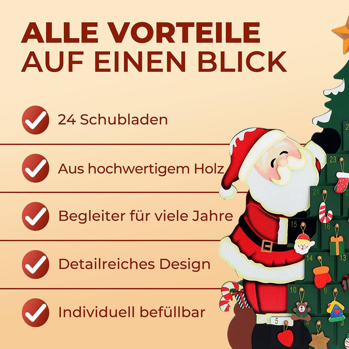Adventskalender Weihnachtsmann, Weihnachtsbaum