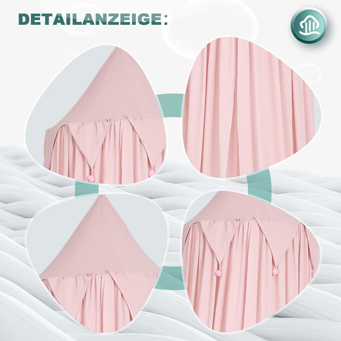 Betthimmel für Kinderzimmer, Rose