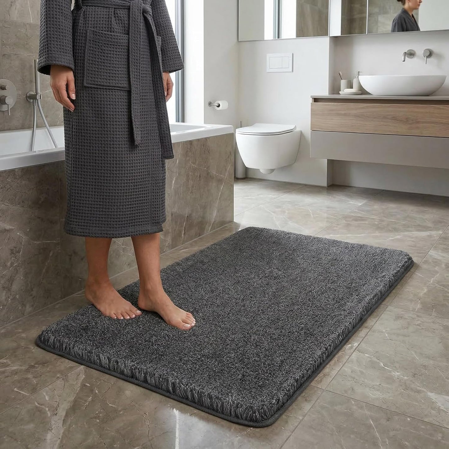 Badteppich Relax, Anthrazit 70 x 120 cm (Rechteckig)