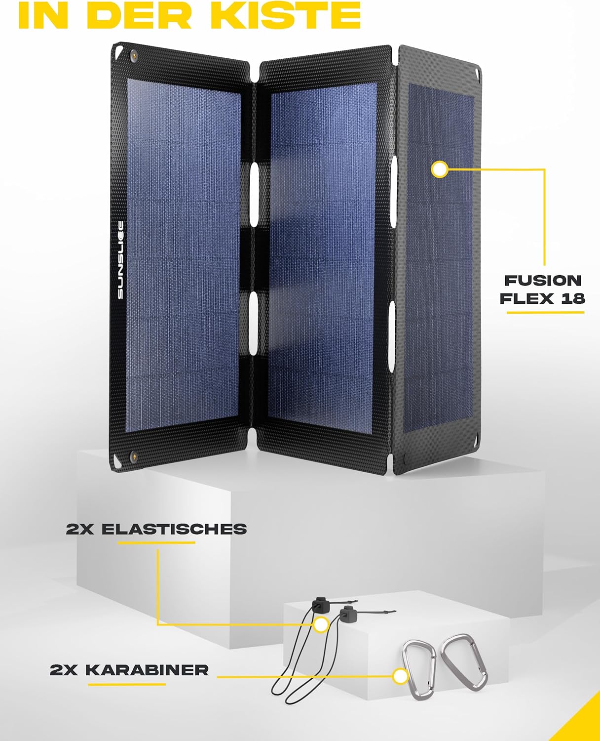 Faltbares Solarpanel Fusion Flex 18, Large Schwarz