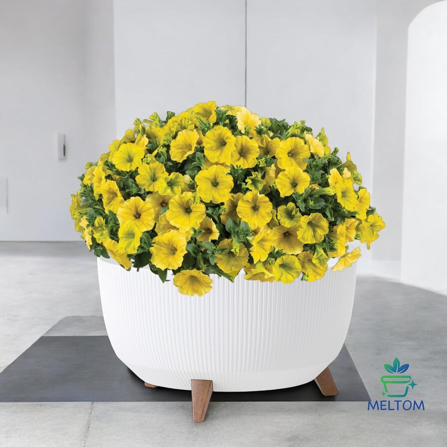 Blumenschale, Weiss/Opulenter Garten XL - 47 cm