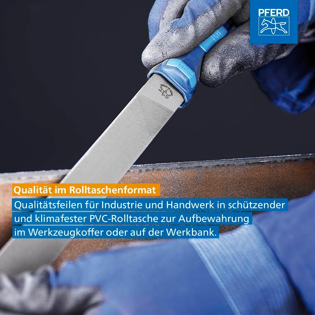 Werkstattfeilen in Rolltasche 533 WR 200, Werkstattfeilen-Set in PVC-Rolltasche Kreuzhieb H3 Länge 200mm