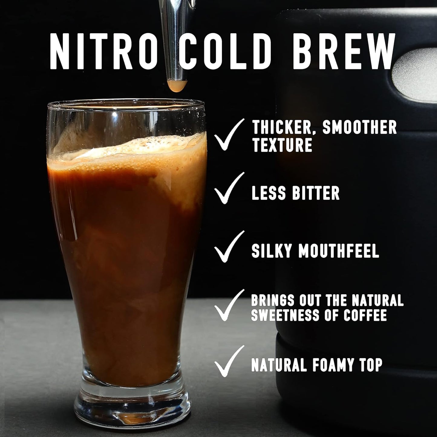 Nitro Cold Brew Kaffeemaschine mit Edelstahlhahn