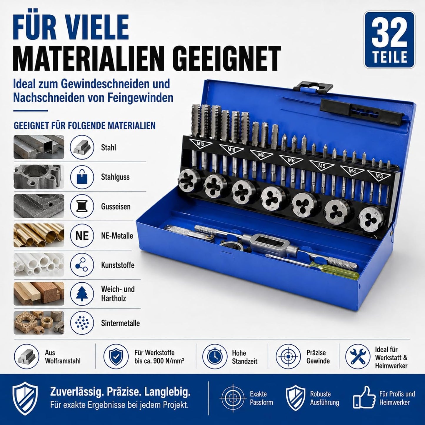 Gewindeschneid-Set M3-M12