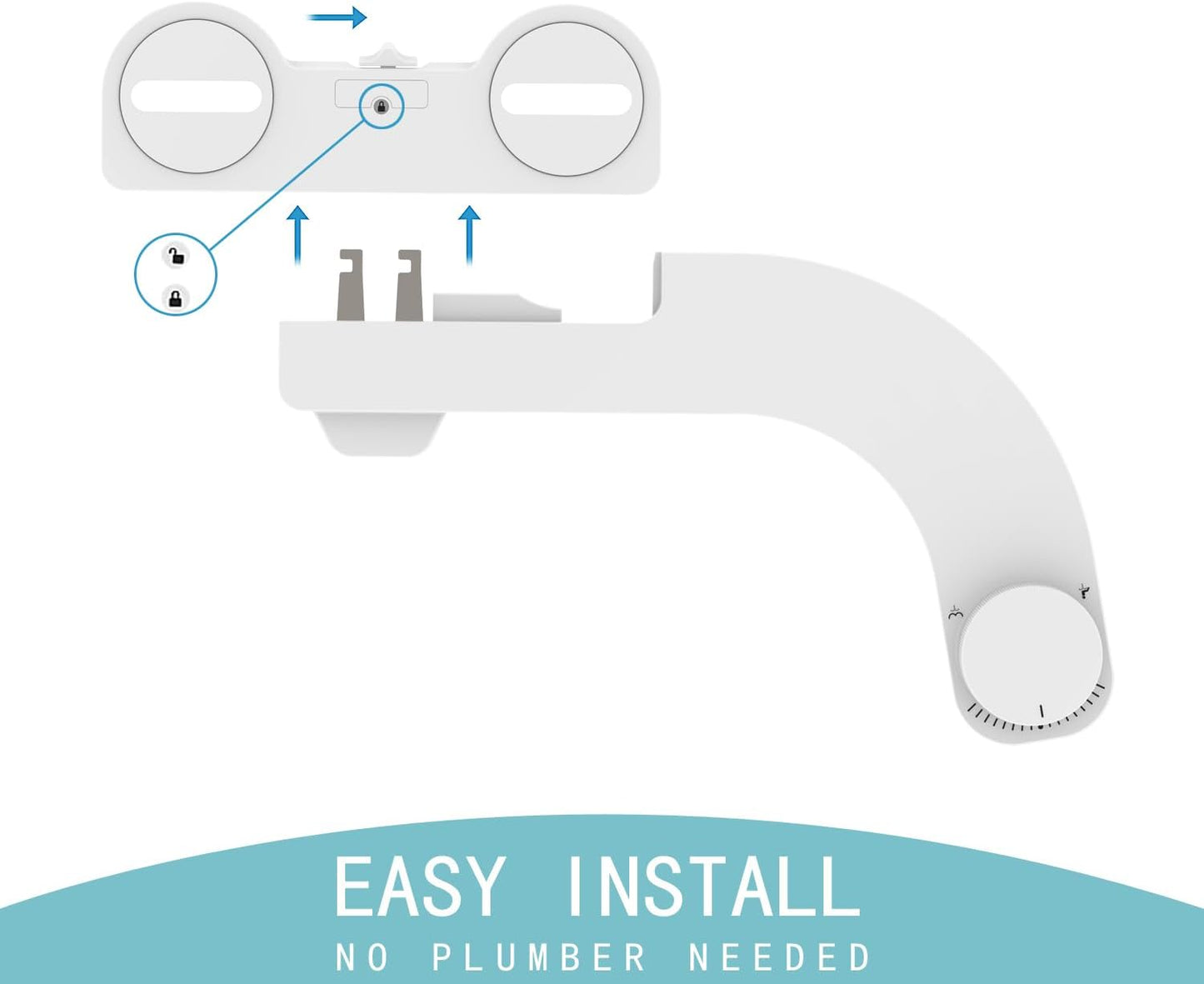 Bidet Aufsatz Ultra-Slim, links, Linkes Weiss