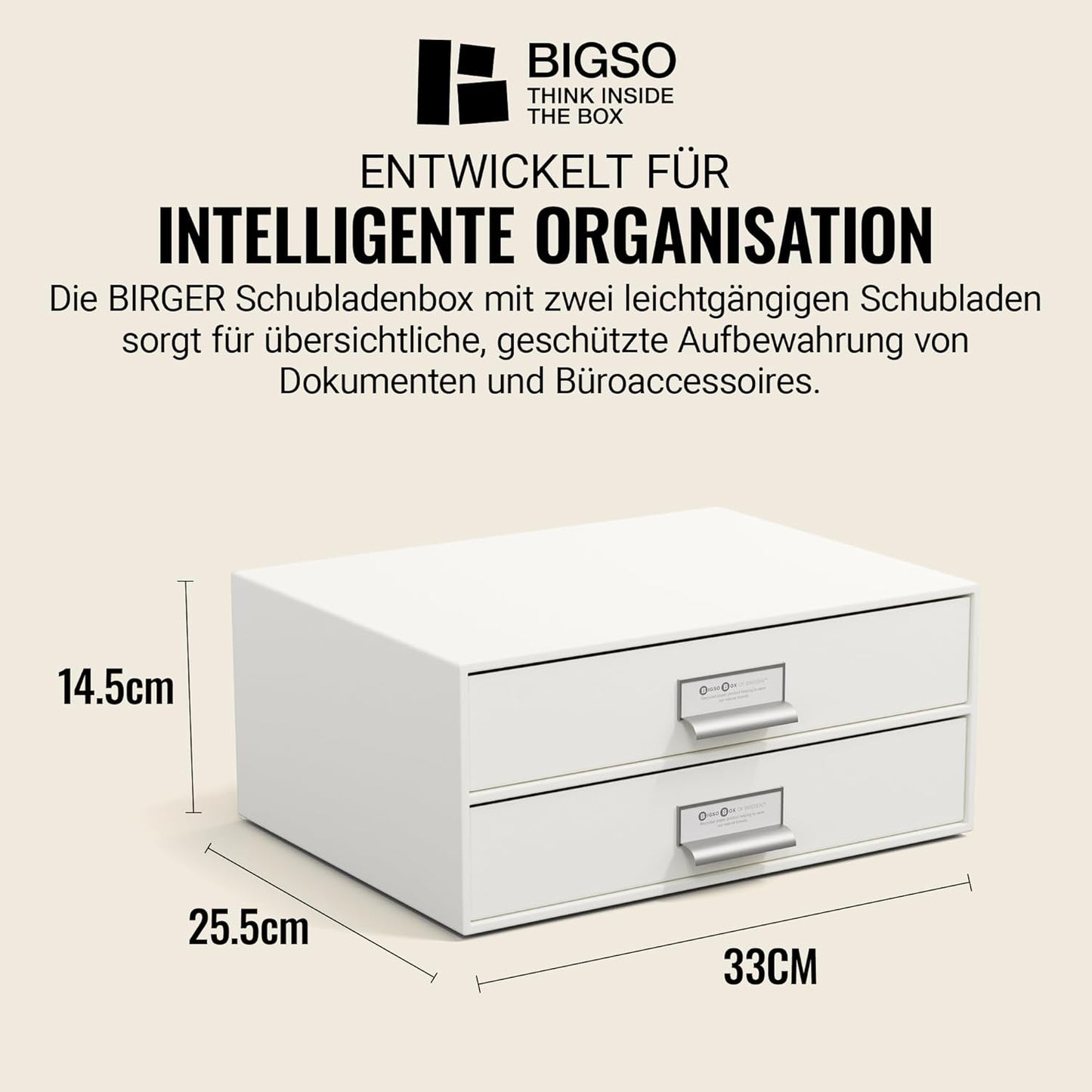 Schubladenbox Birger mit 2 Schubladen, Weiss